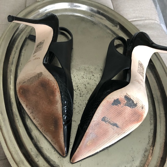 Black Slingback Mixed Media Shoes - Picture 5 of 5